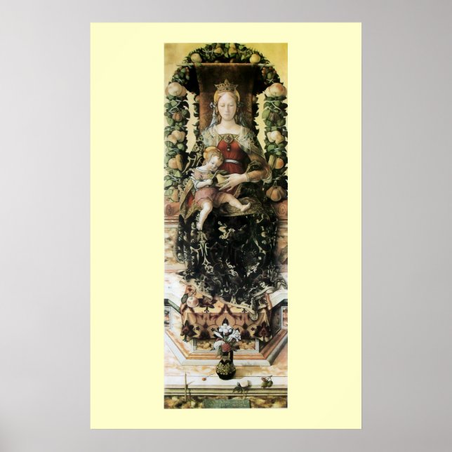 Poster VIERGE À L'ENFANT, bleu noir (Devant)