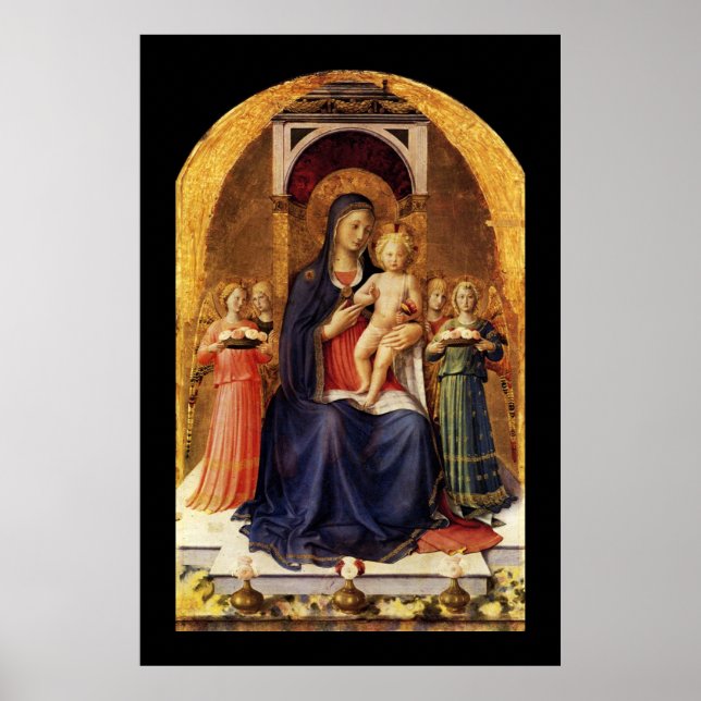 POSTER VIERGE AVEC ENFANT ET ANGELS (Devant)