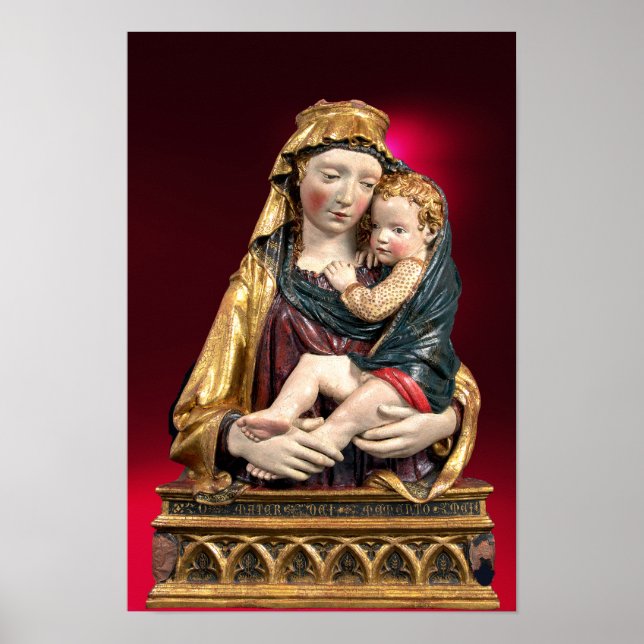 Poster VIERGE AVEC ENFANT, Noël Ruby Rouge (Devant)