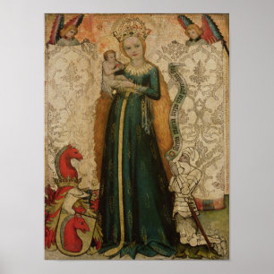Poster Vierge et enfant aux oreilles de maïs, 1440-50