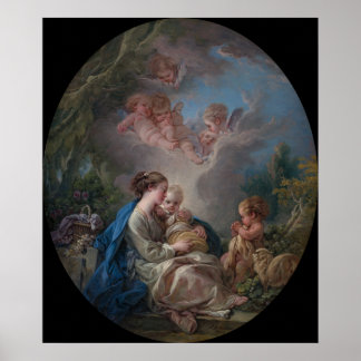Poster Vierge et Enfant - François Boucher
