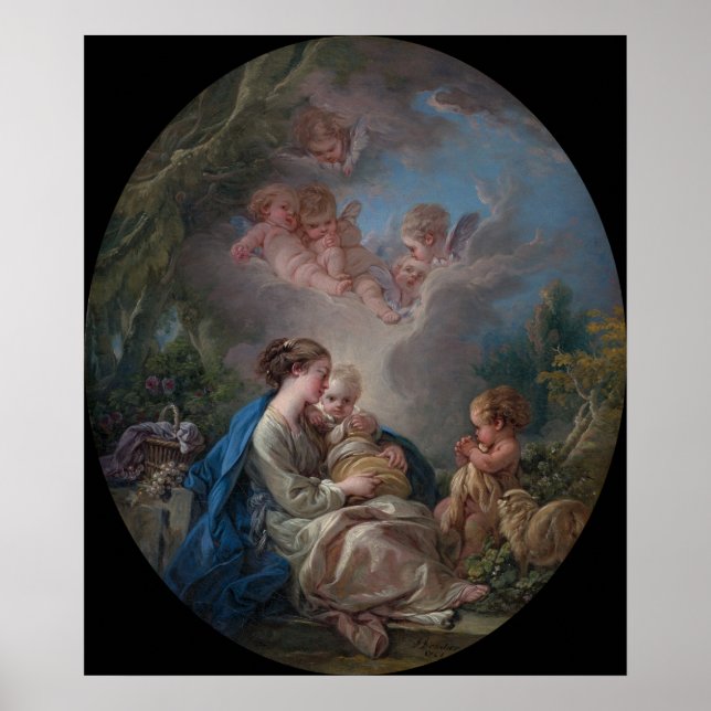 Poster Vierge et Enfant - François Boucher (Devant)