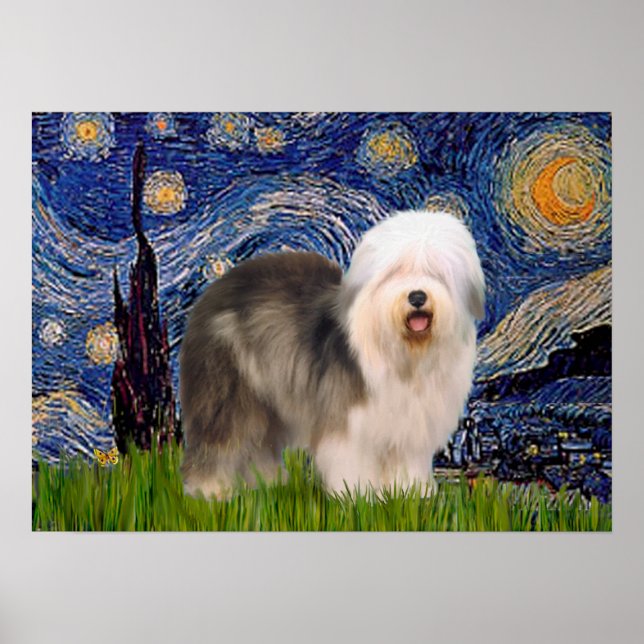 Poster Vieux anglais (F) - Nuit étoilée (Devant)