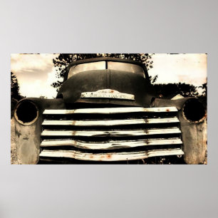 Poster Vieux Chevy cultivant le camion
