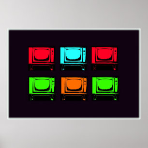 Poster Vieux Collage Télévisé