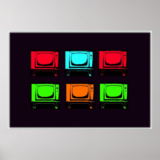 Poster Vieux Collage Télévisé (Devant)