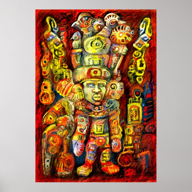 Poster **Vieux Dieux IV** L'ART NUMÉRIQUE UNIQUE DE L'ALB (Devant)