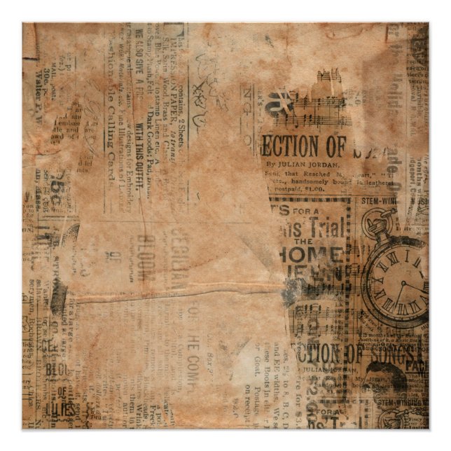 Poster Vieux journal Vintage déchiré un (Devant)