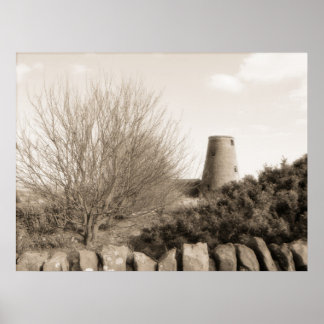Poster Vieux moulin avec arbres - Ecosse