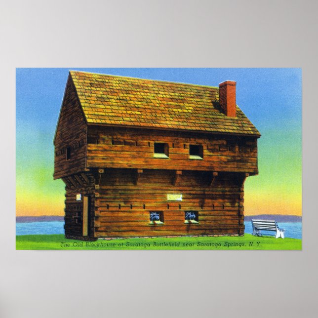 Poster Vieux Saratoga Champ de bataille Blockhouse Extéri (Devant)