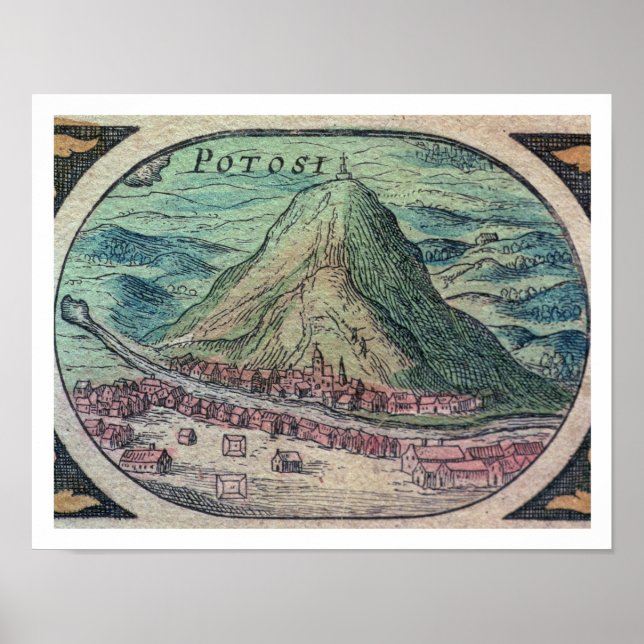 Poster View of the city of Potosi, Bolivia, with its famo (Devant)
