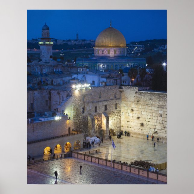 Poster View of Western Wall Plaza, late evening (Devant)