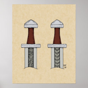 Poster Viking Sword Motif Welding