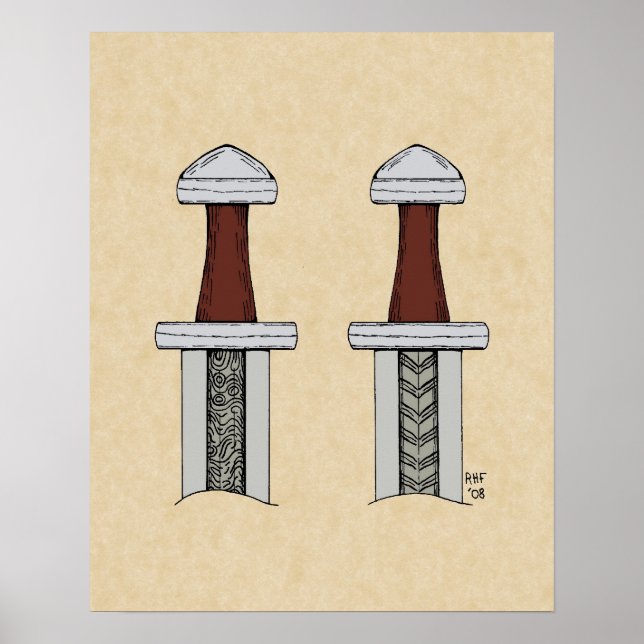 Poster Viking Sword Motif Welding (Devant)