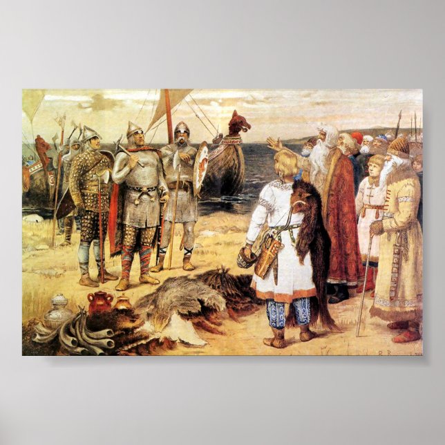 Poster Vikings sur le rivage (Devant)