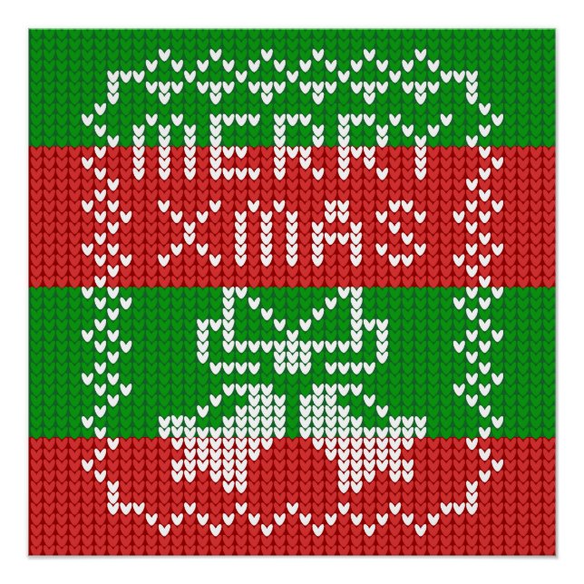 Poster Vilain pull motif sonnettes Joyeux fils Xmas (Devant)