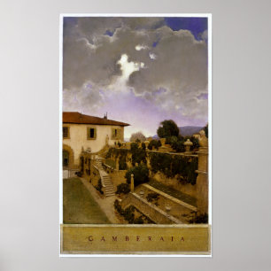 Poster Villa Gamberaia, Settignano par Maxfield Parrish