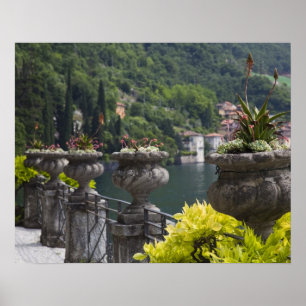 Poster Villa Monastero, jardins et bord du lac, Varenna,