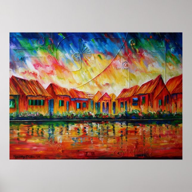 Poster Village Abstrait Cityscape XX (Devant)