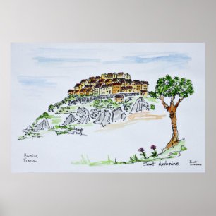 Poster Village de Sant'Antonino   Corse, France