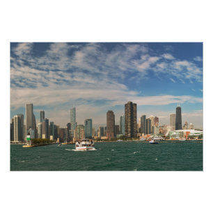 Poster Ville - Chicago Toits et la jetée Navy Pier
