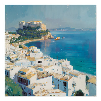 Poster ville côtière espagnole