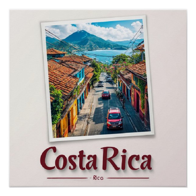 Poster Ville côtière tropicale du Costa Rica (Devant)