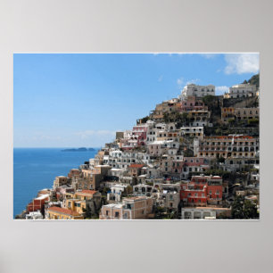 Poster Ville de Positano sur la côte amalfitaine, Italie