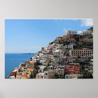 Poster Ville de Positano sur la côte amalfitaine, Italie