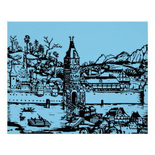Poster Ville d'Ulm dans le Bade-Wurtemberg en Allemagne