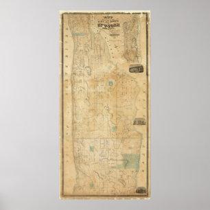 Poster Ville Et Comté De New York Nord De 50th St