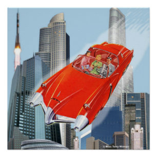 Poster Ville futuriste