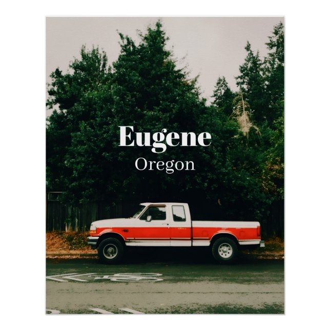 Poster Ville universitaire d'Eugene - Oregon (Devant)
