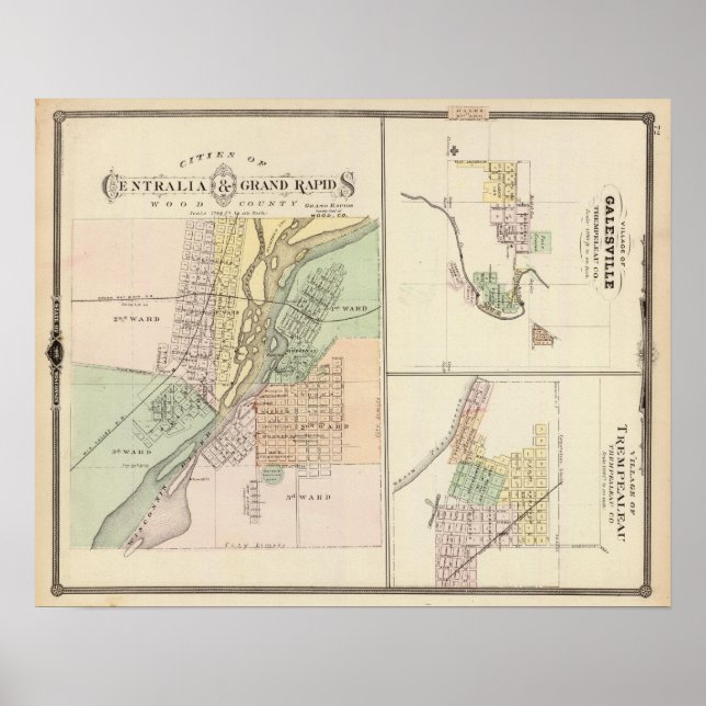 Poster Villes de Centralia et Grand Rapids (Devant)
