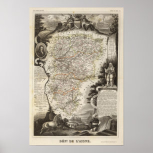 Poster Villes et villes affichées Couleur le long des fro