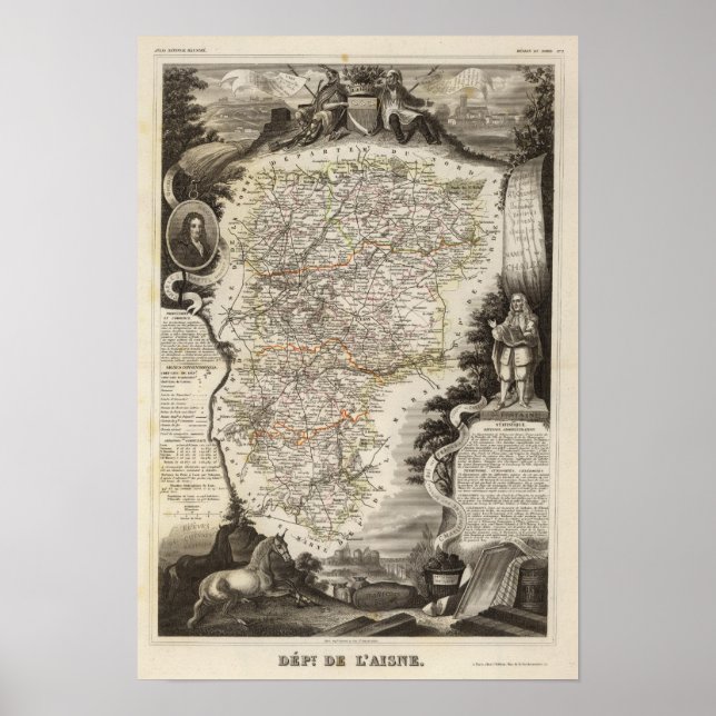 Poster Villes et villes affichées Couleur le long des fro (Devant)