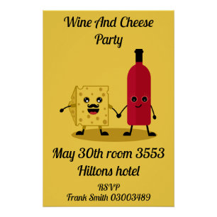 Poster Vin Et Fromage Invitation