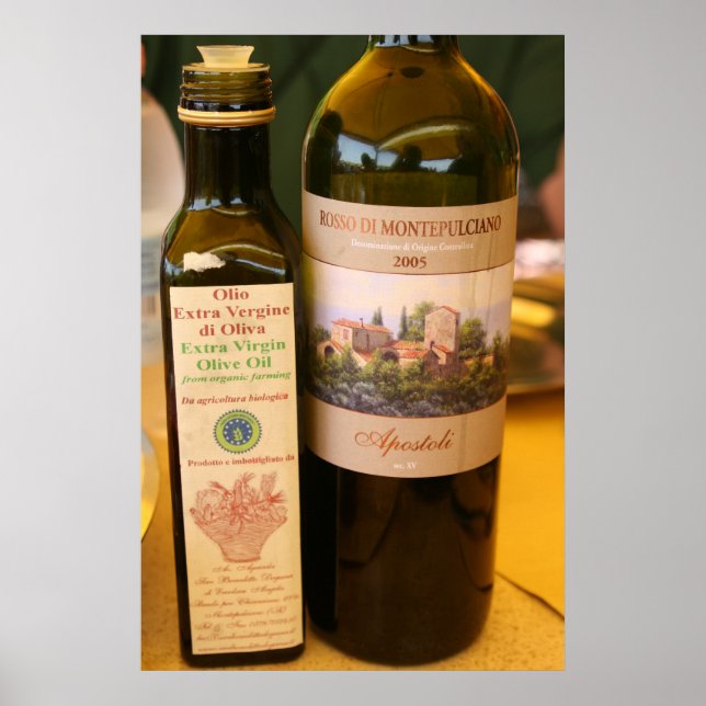 Poster Vin et huile d'olive italiens (Devant)