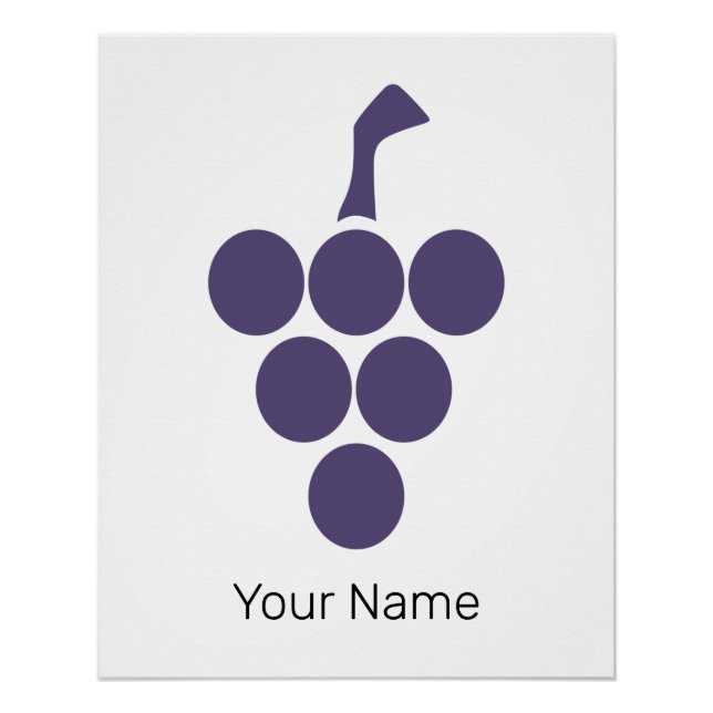 Poster Vin Ou Vin Pour Sommelier De Raisin Et De Grapevin (Devant)