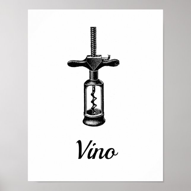 Poster Vin vintage Vin Vino Art Print (Devant)