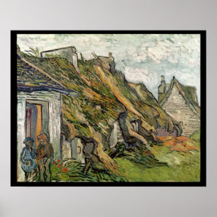 Poster Vincent van Gogh   a couvert des cottages de
