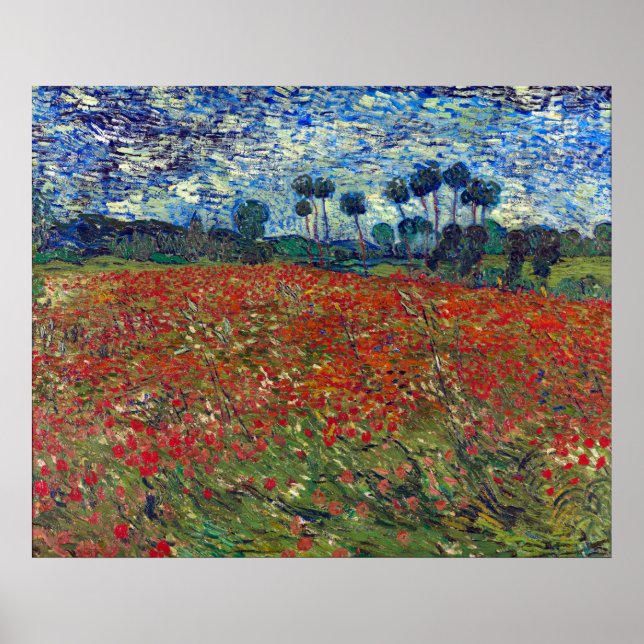 Poster Vincent van Gogh Field of Poppies (Devant)