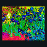 Poster Vincent Van Gogh - Irises - Art pop de fleurs<br><div class="desc">Huile sur toile de 1889 montrant de beaux iris violets que Van Gogh peignit en séjournant à l'Asylum de Saint Paul-de-Mausole à Saint-Remy, France. Alors que de nombreuses versions de ce tableau montrent les fleurs comme bleues, des scientifiques qui étudient les iris dans l'une des peintures ultérieures de Van Gogh...</div>
