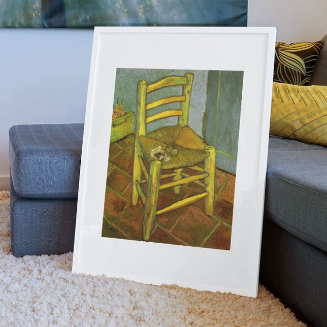 Poster Vincent van Gogh - La chaise de Vincent avec son t (Créateur téléchargé)