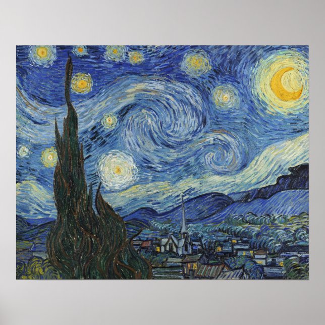 Poster Vincent van Gogh | La Nuit étoilée, juin 1889 (Devant)