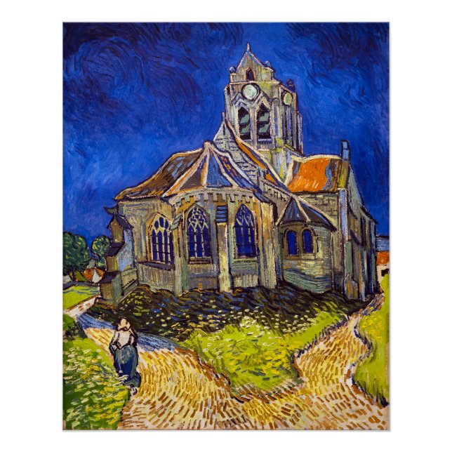 Poster Vincent van Gogh - L'église d'Auvers (Devant)