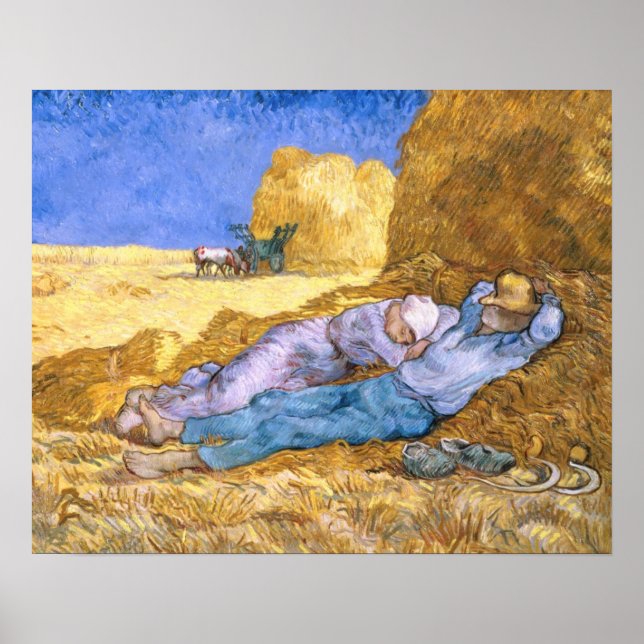 Poster Vincent van Gogh | Midi, La Siesta, après Millet (Devant)