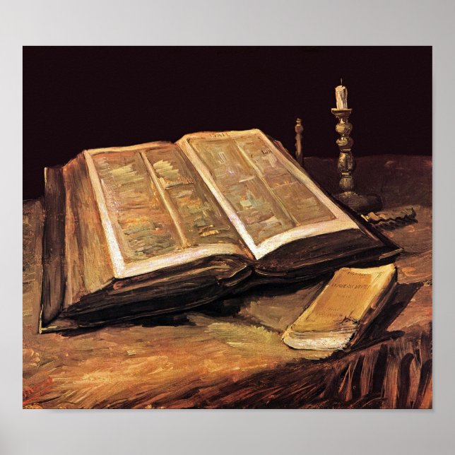 Poster Vincent Van Gogh - Nature morte avec Bible (Devant)