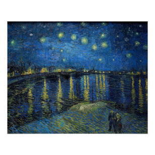 Poster Vincent van Gogh - Nuit étoilée sur le Rhône