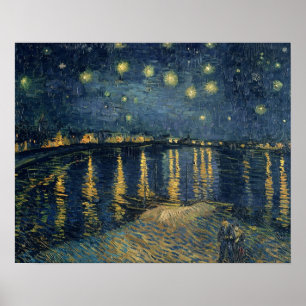 Poster Vincent van Gogh   Nuit étoilée sur le Rhône